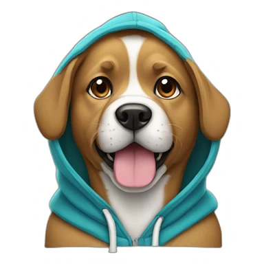 Dog wearing a hoodies sticker