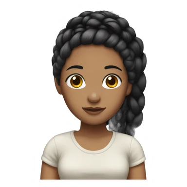 girl with black braided hair sticker