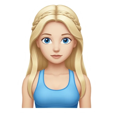  long blown out blonde hair woman blue eyes pilates princess  sticker