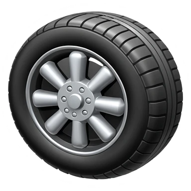 The aircraft's landing gear is one inflated, plump wheel with a strut, black in color, cartoon-style, isometric sticker