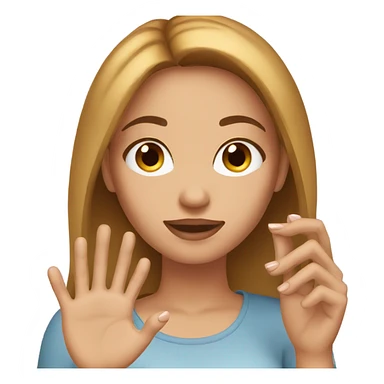 Woman with light brown hair looking at nails sticker