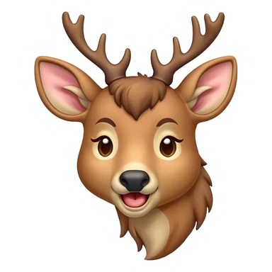 Cinematic Cute Yawning Deer Portrait Emoji, Head tilted slightly with a dramatic, wide-open yawn, revealing a soft, dappled coat and elegantly drooping ears, eyes barely open in drowsy contentment, Simplified yet irresistibly adorable features, highly detailed, glowing with a soft, cozy glow, high shine, relaxed yet expressive, stylized with a touch of natural whimsy, bright and endearing, soft glowing outline, capturing the essence of a sleepy yet affectionate deer, so drowsy it feels like it could stretch right out of the screen and curl up for a nap! sticker