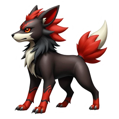 Shiny Gothic Exotic Punk’ish Cool Colorful Epic Futuristic Houndoom-Arcanine-Zorua-Torracat-Pokémon-Fakémon-hybrid-creature sticker