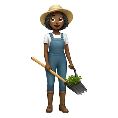 A gardening female sticker