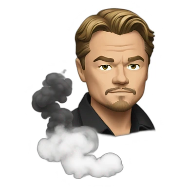 Leonardo DiCaprio with smoke sticker