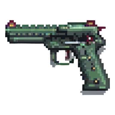 gun emoji in pixel art style sticker