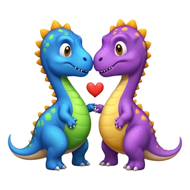 dinosaur with another dinosaur kissing sticker