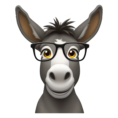 Donkey with glasses sticker