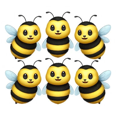 Five 3d bumblebees saying Good morning sticker
