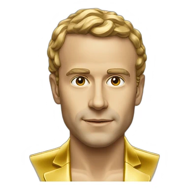 macron swimming in gold sticker