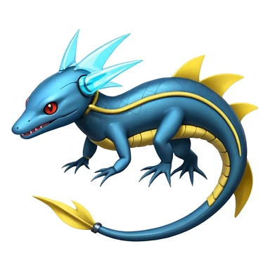 Electric Futuristic Modern Cyberpunk Cyber-Cyborg-Eel-Tynamo-Manectric-Luxray-Electrike-Pokémon-Fakémon-fusion sticker