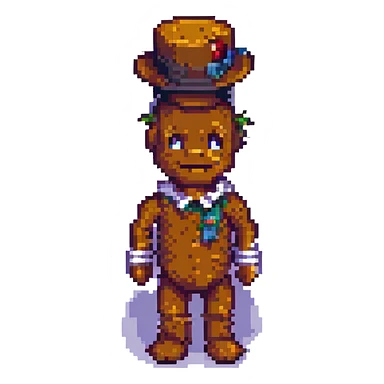 Freddy character in pixel art style sticker
