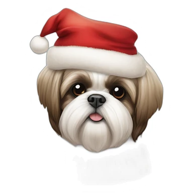 Shih tzu avec deco pere noel sticker