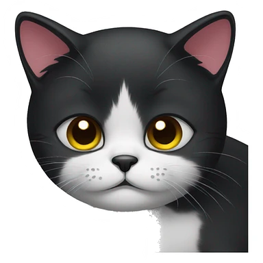 Black cat sad sticker