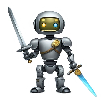 robot with sword sticker