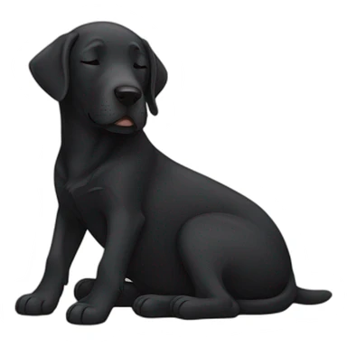 black labrador sleeping sticker