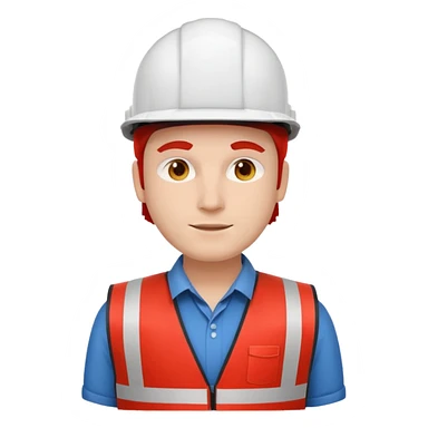 Arquitecto con casco blanco pero con chaleco de color rojo sticker