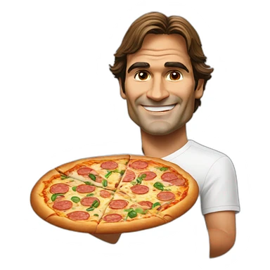 Roger federer with pizza sticker