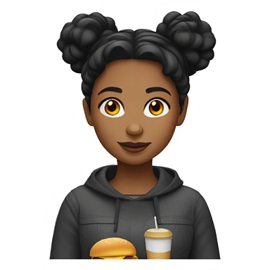 Brown skin girl black hair mcdonald’s  sticker