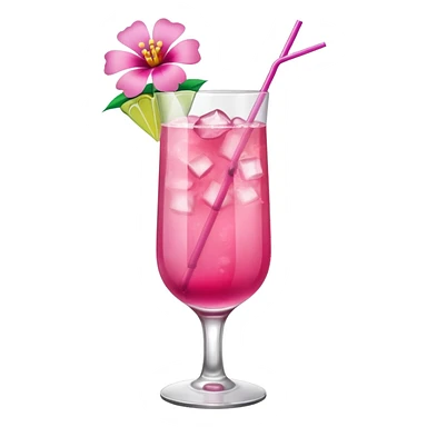 Pink Cocktail with flowers  sticker