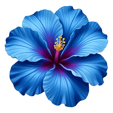 Blue hibiscus flower sticker