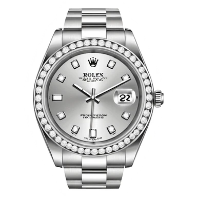 rolex z bransoleta wysadzana diamentami oraz z tarcza wysadzana diamentami sticker
