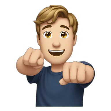 mrbeast pointing with his fingers sticker