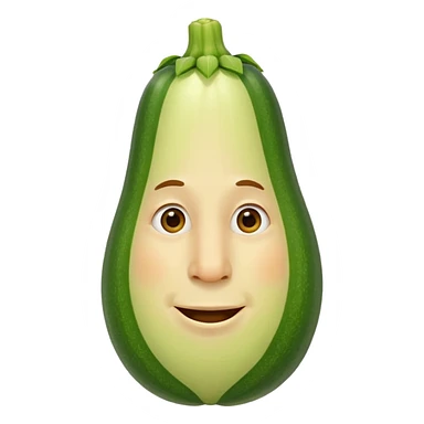 cartoon character with an exaggerated, long, green zucchini-shaped nose, humorous style sticker
