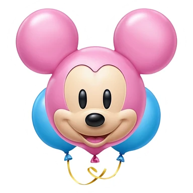 Pink blue and yellow Mickey balloons sticker