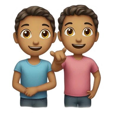 Two kids talking sticker