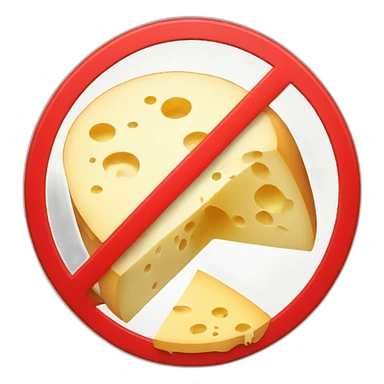 cheese inside a red 'no-smoking' sign sticker