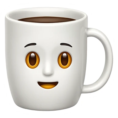 Realistic coffee mug sticker