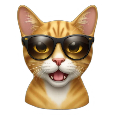 Awesome brutal cat with raybans sticker