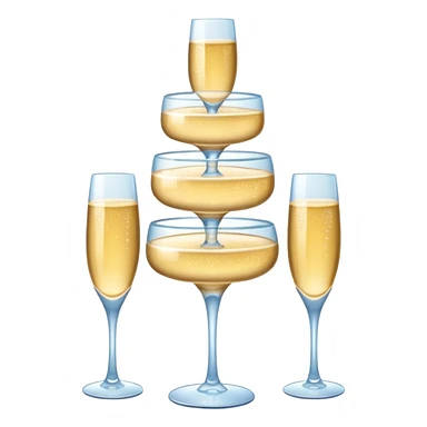 three tier tower of champagne glasses sticker