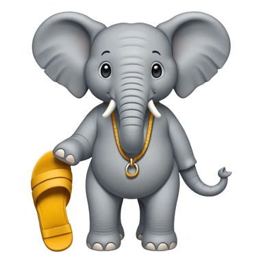 Un elefante con una chancla sticker