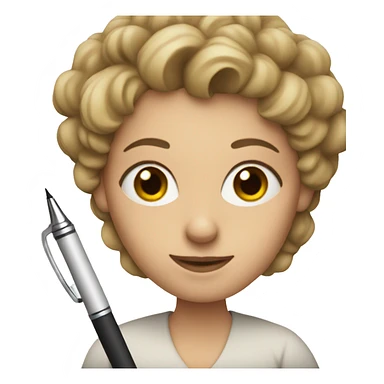 European woman with a pen and paper  sticker