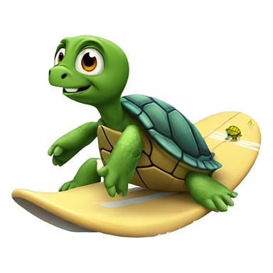 turtle surfing sticker