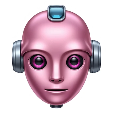 A robot head, pink color sticker