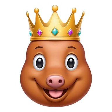 Smiling sausage wearing a crown sticker
