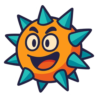 spikes in a vibrant cartoon style sticker