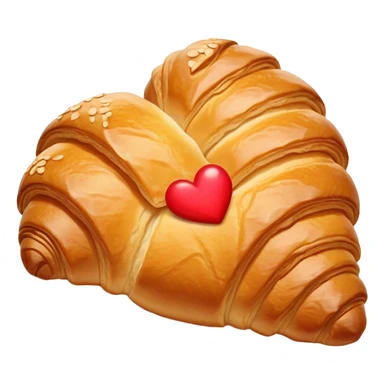 croissant with a heart sticker