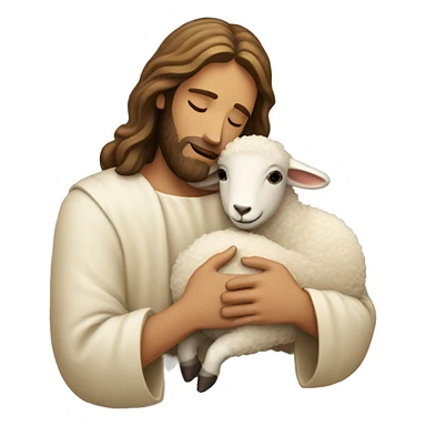 Jesus hugging a little sheep sticker