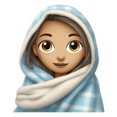 blue eyed cozy girl in a blanket sticker