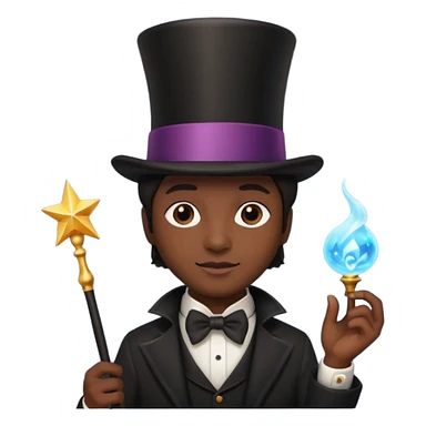 🧍🏼🎩🪄 sticker