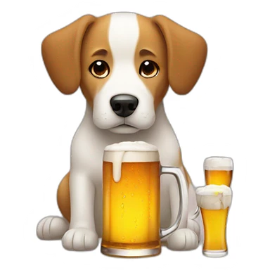 Dog and beer sticker