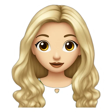 Blank meisje met donkerblond haar bruin groene ogen sieraden om geen oorbellen cream trui met zwart rokje zwarte panty en zwarte laarsjes en een paardenstaart in sticker