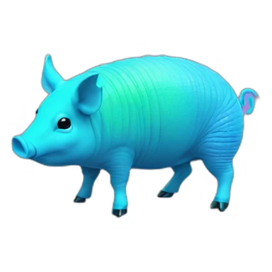 Vaporwave cyan gradient pig armadillo cow centipede insect sticker