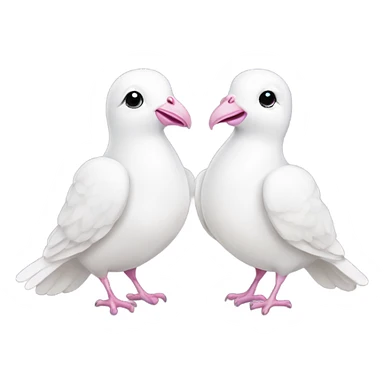 Two White doves with light pink bows around their necks sticker