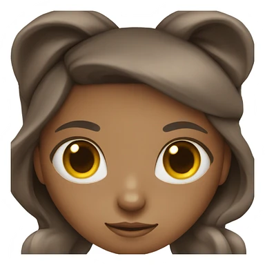 A dark-skinned girl with long hair and a round face with a book and a cat sticker