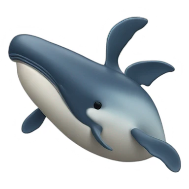 A whale with a horn sticker